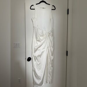 NWT Abercrombie & Fitch White Draped Skirt Maxi Dress